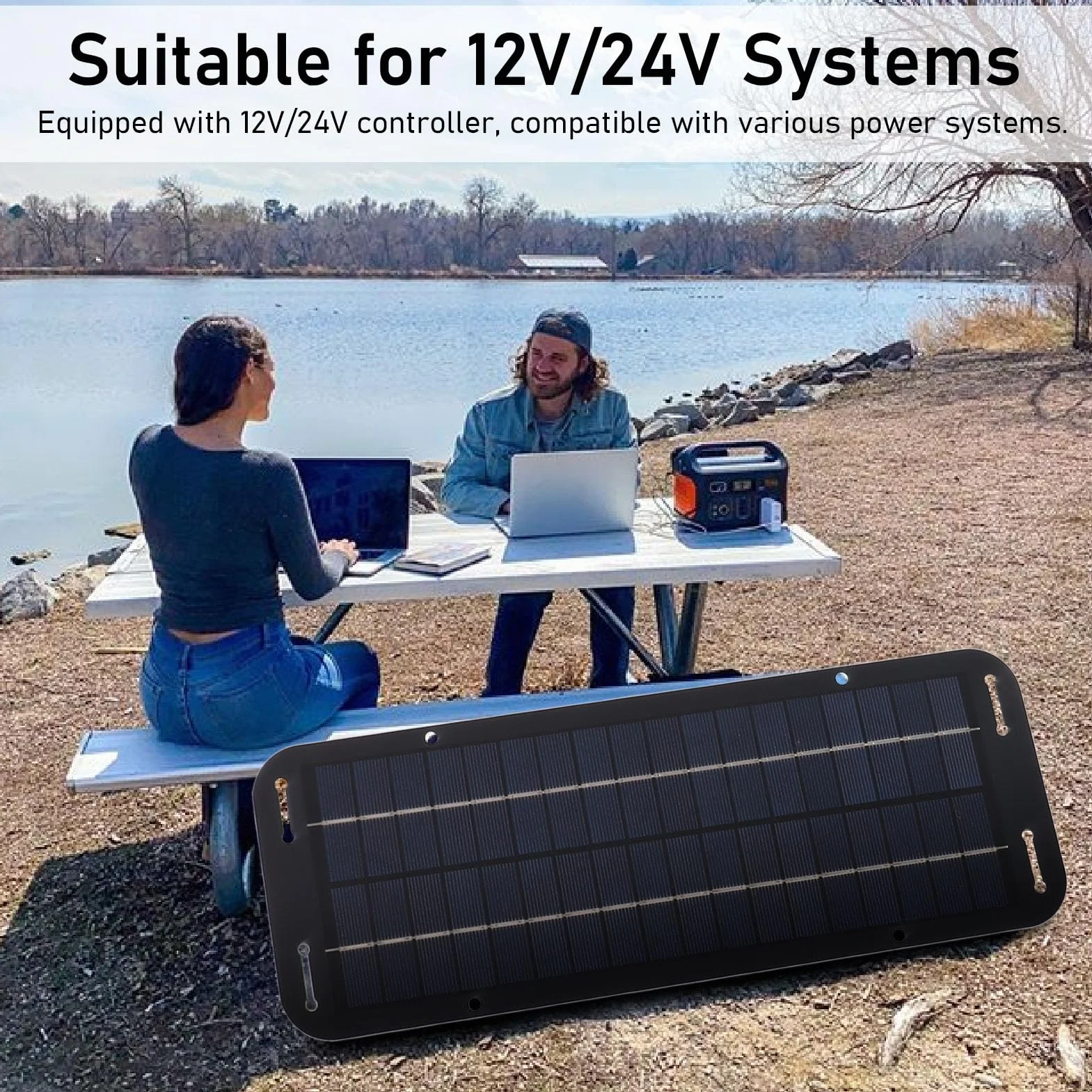 SIXRUN 20W Solarpanel Ladegeräte, Schwarze Solarzelle mit Wasserfestem MPPT -Controller für Wohnmobile Fahrzeugfahrzeug -Reisecamping mit Schwarzen Sonnenkollektoren