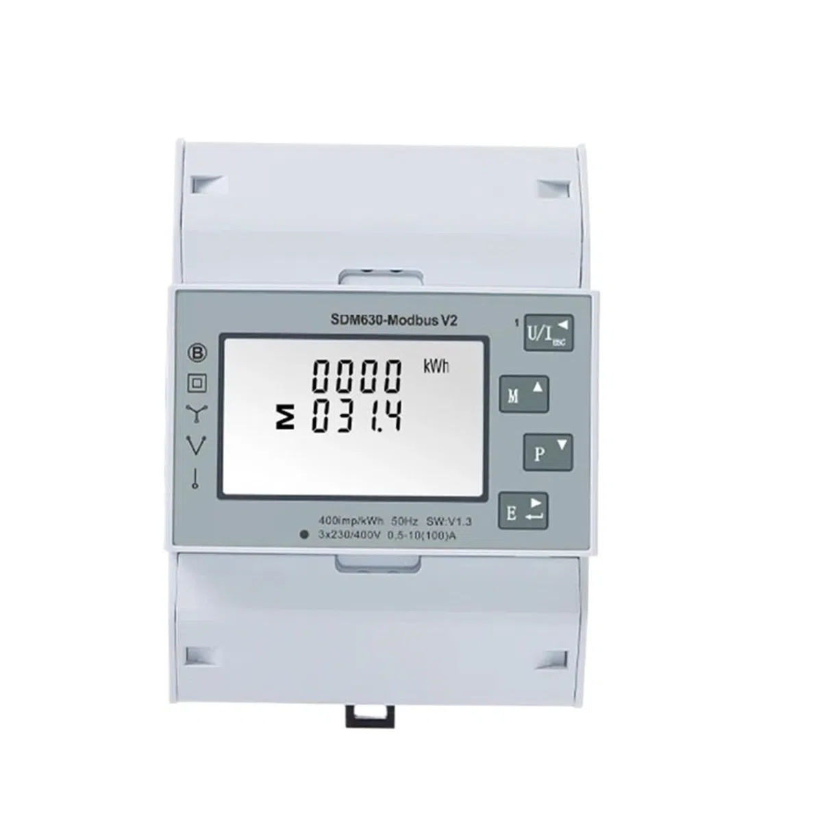 Dreiphasen-Energiezähler, SDM630 Modbus-V2 Multifunktions-Energiezähler 1P2W 3P3W 3P4W Modbus/Impulsausgangsanschluss RS485