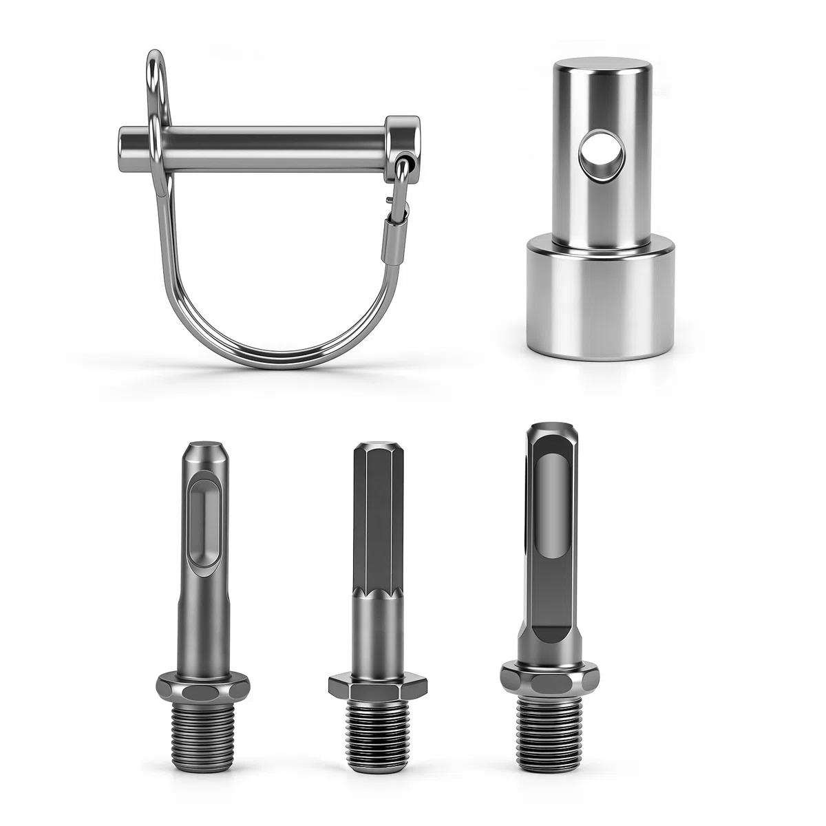 3-in-1 Erdbohrer-Adapter – Sechskant + SDS Max + SDS Plus mit Quick-Change-Bolzen – Kompatibel mit Handbohrmaschinen – Für Erdbohrer Bis 20 cm Geeignet