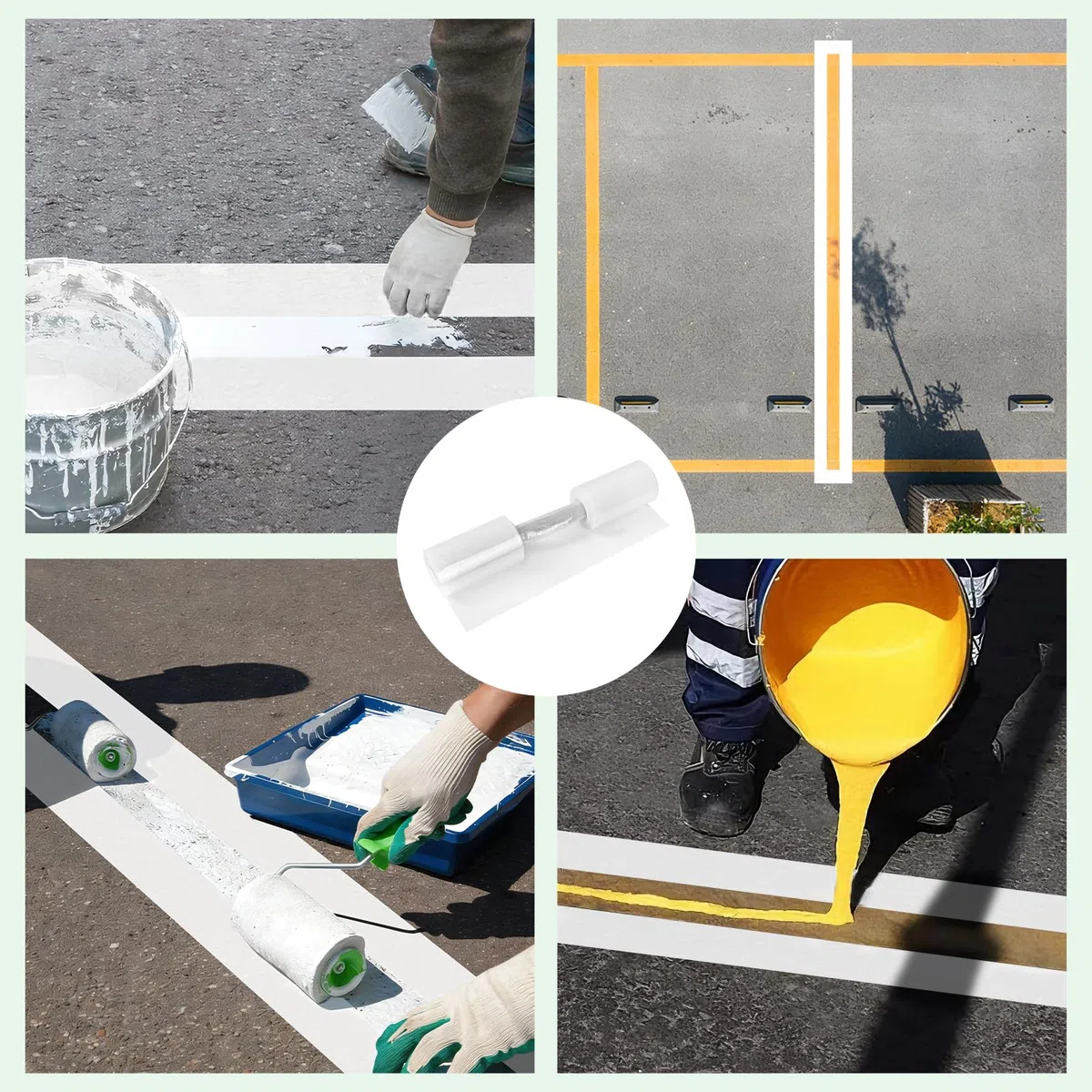 EXLECO 2pcs Parkplatz Linien Schablone Silikon 215 x 10 cm | 235 x 30 cm, Faltbare Parkplatzlinien Schablonen, Wiederverwendbare Linienschablone, Tragbar Parkplatz-Schablonen, Parkplatz Markierung
