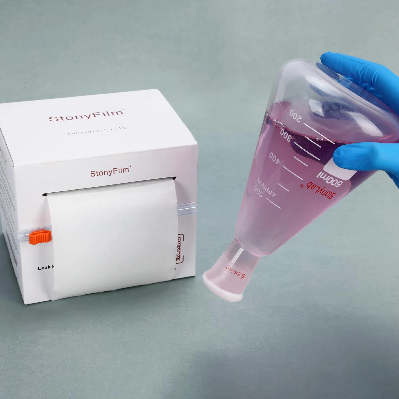 stonylab Laborschutzfolie, 10 cm Breit x 38 m Lang, Flexibel und Hoch Dehnbar (Über 500%), Selbstklebende Folie für Sicheren Laborkontainer, Verhindert Leckagen und Verdunstung