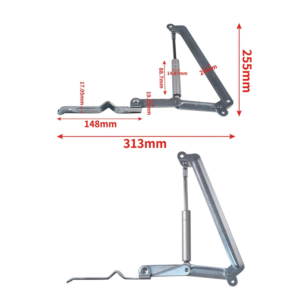 2X Hydraulische Gasdruckfeder Ersatz Deckelhalterung Kompatibel mit Keter Scharnier Store It Out Midi SIO Nova Ersatzteil W26P Kolbenscharnier Halterung