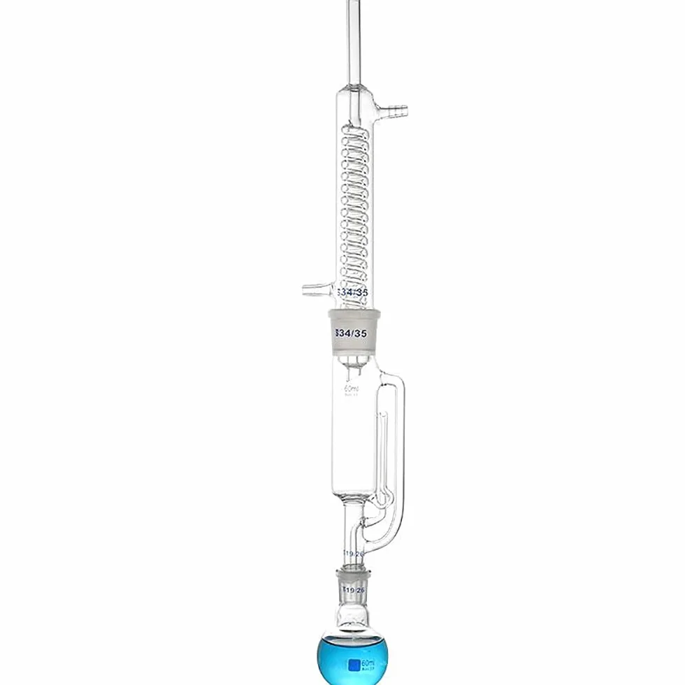 500/1000 ml Soxhlet-Extraktor-Kit, Soxhlet-Extraktionsgerät mit Kondensator, Flachbodenkolben, Laborglas (500ml)