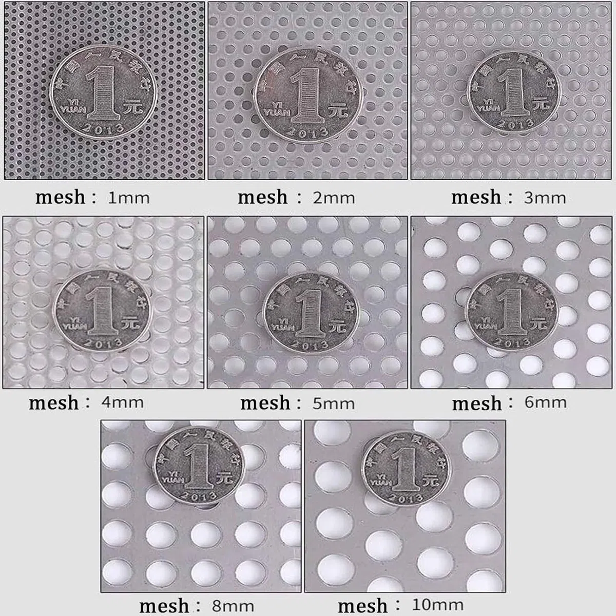 Lochblech aus Edelstahl, Perforiertes Blech aus Edelstahl 304, 0,8 mm dick, anpassbar in Mehreren Größen(1mm Mesh,35x35cm)