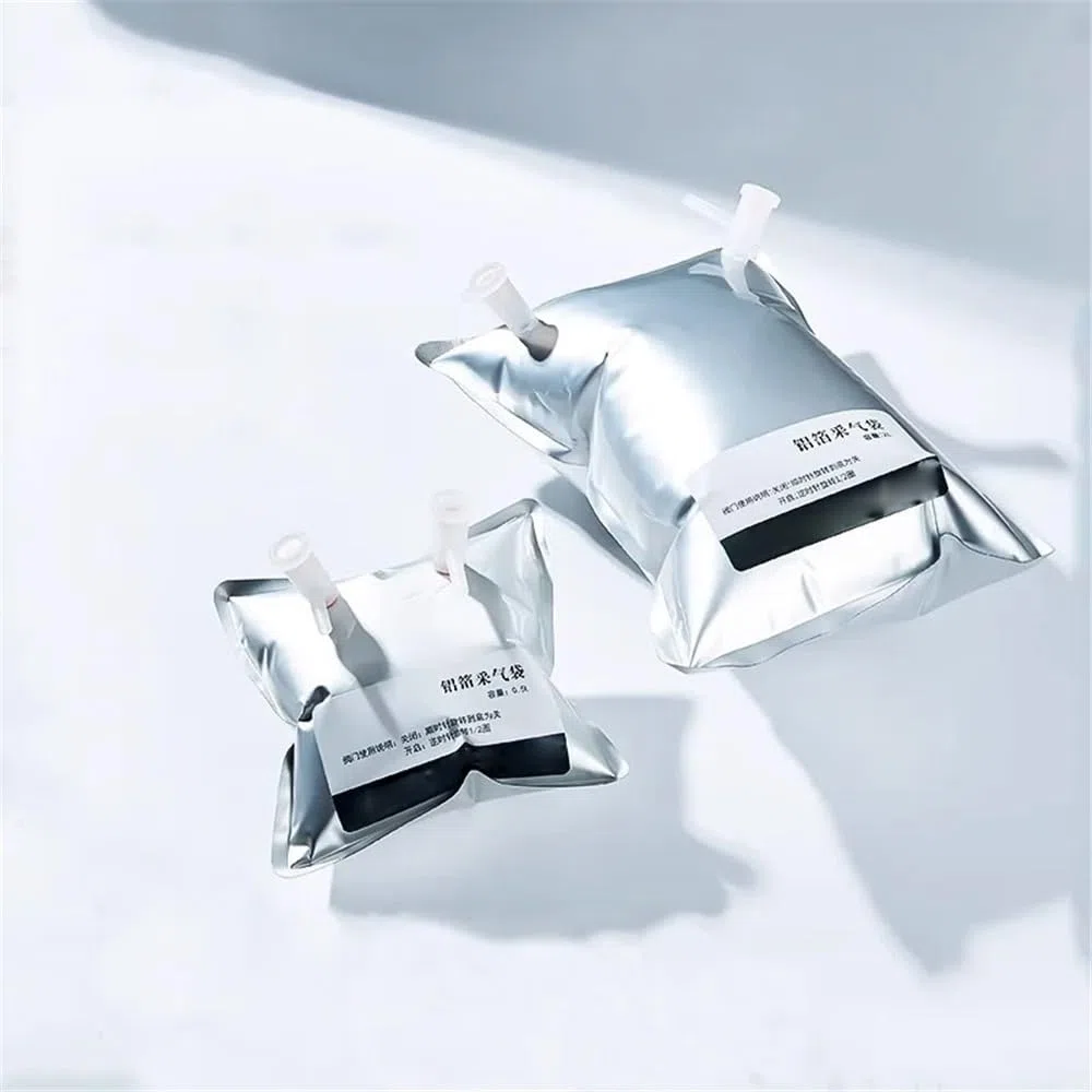 Labor-Probenahmebeutel, Aluminiumfolie, Verbund-Sammelbeutel, Doppelventil, 0,1/0,2/0,3/0,5/1/2/3/4/5/8/10/15 l(10L dual valve)
