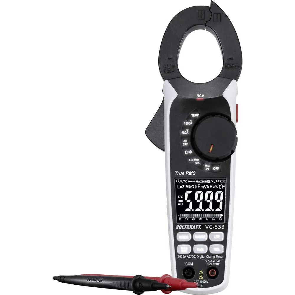 VOLTCRAFT VC-533 Stromzange digital CAT III 600 V Anzeige (Counts): 6000