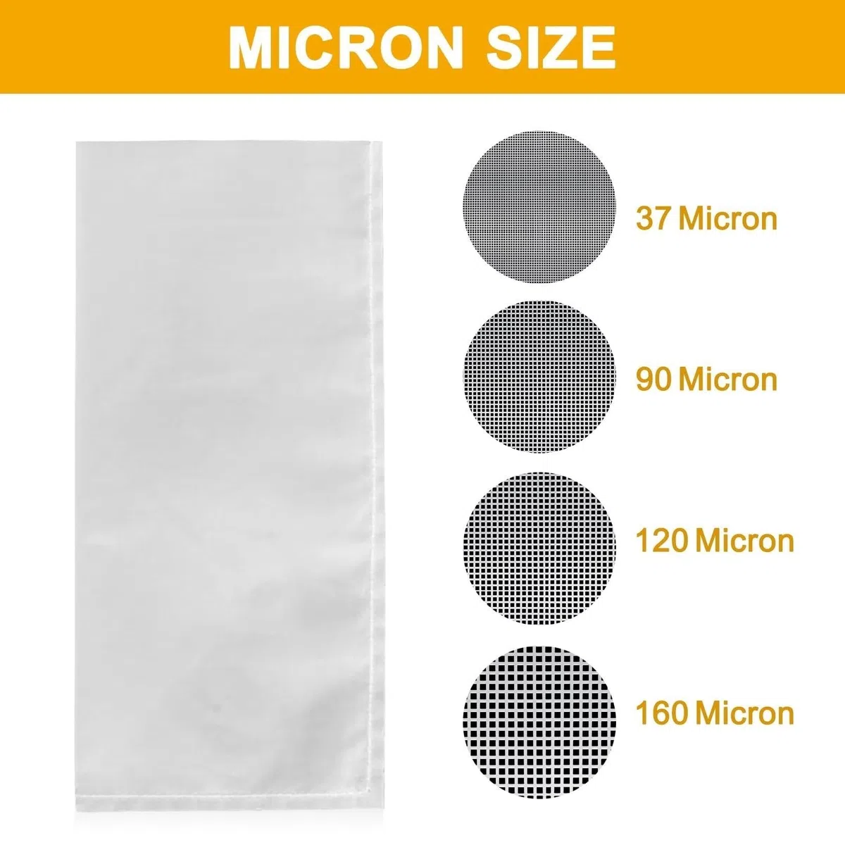 50er Pack Rosin Press Filterbeutel - Lebensmittelechtes Nylon, Ultraschallversiegelung, Verhindert Platzer, 25-200 Mikron(25mesh,2 * 4")