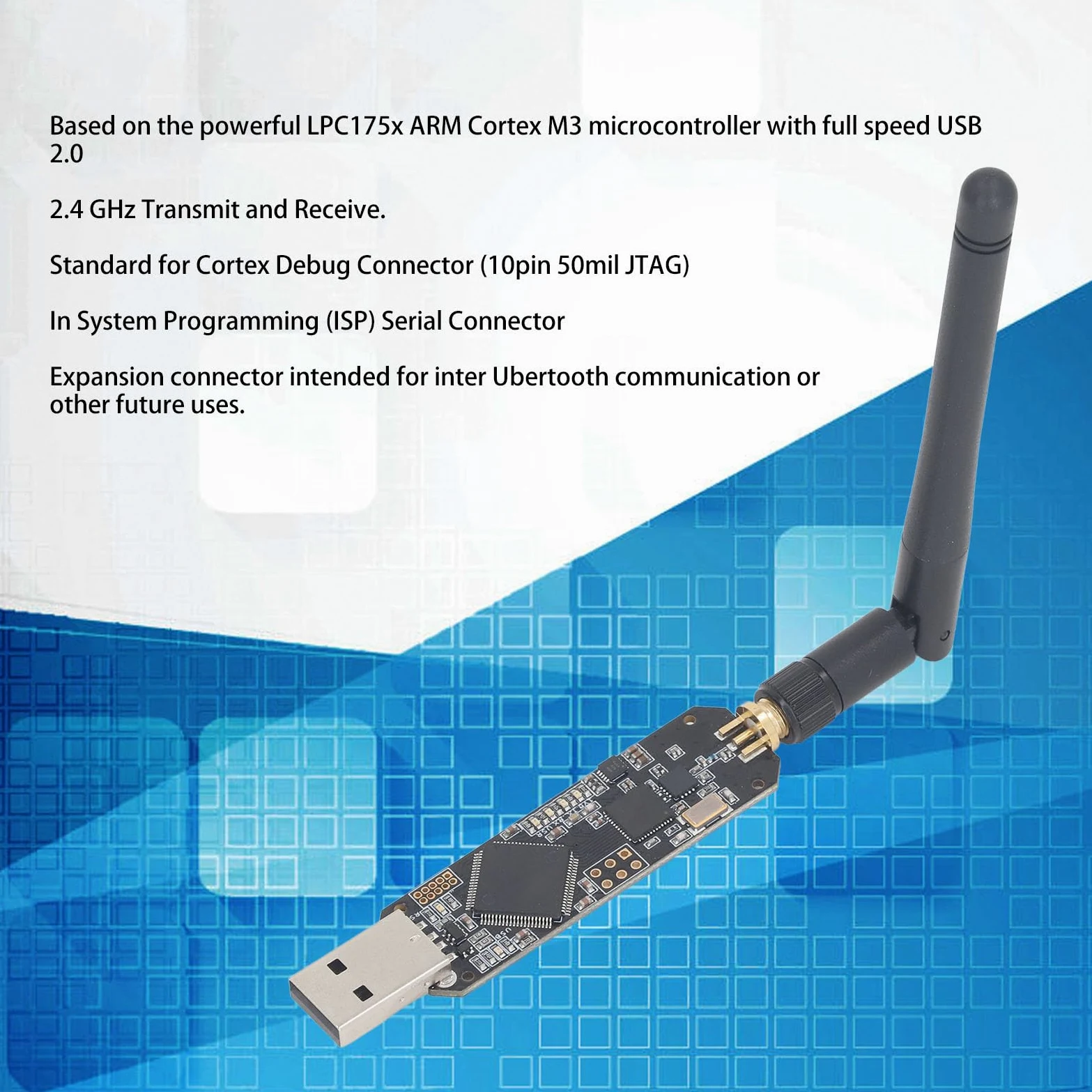 Ubertooth One, Bluetooth-Protokollanalysator für Bluetooth-Sniffer-Experimente, Integrierter LPC175x ARM Cortex M3-Controller, RP-SMA-Anschluss, Premium-PCB, 2,4-GHz-Sendeempfang