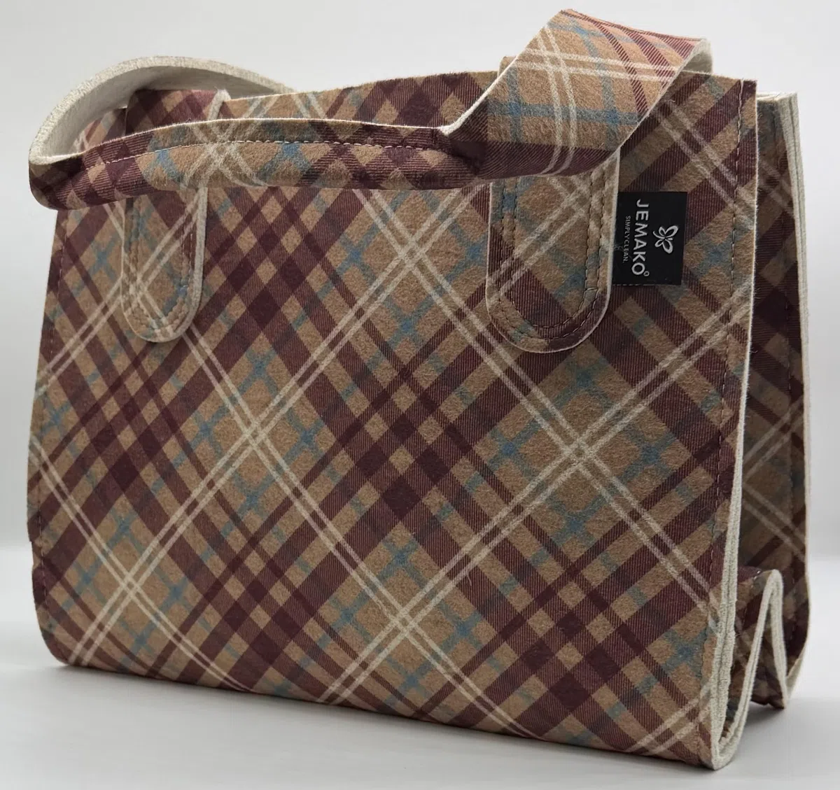 Jemako Filztasche mit Karo Gr. M - 36x29x20 cm -