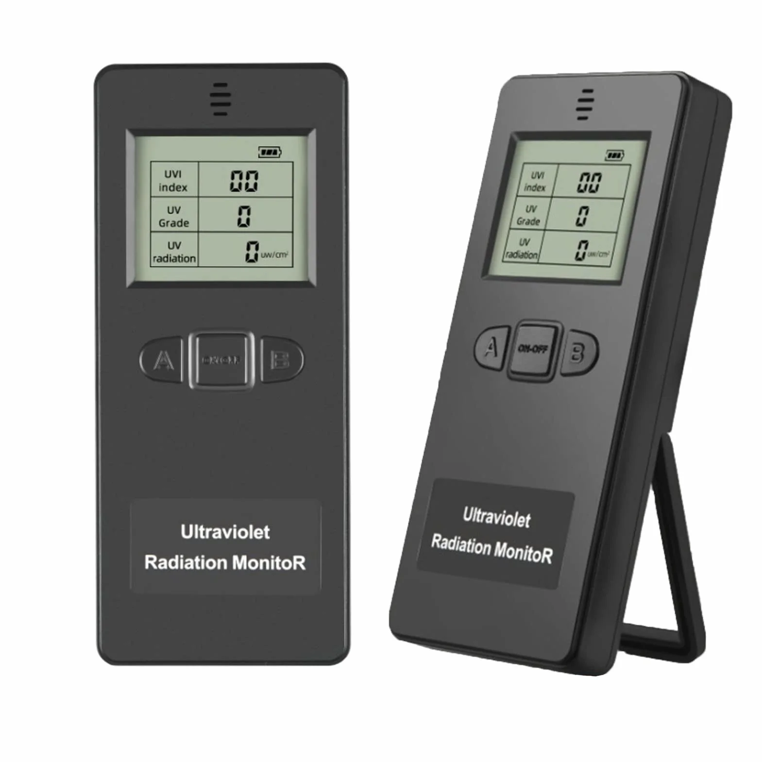 Strahlungsdetektor, Strahlungsmessgerät UV-Strahlungsprüfgerät LCD Tragbares digitales UV-UVI-Prüfgerät mit Temperaturanzeige