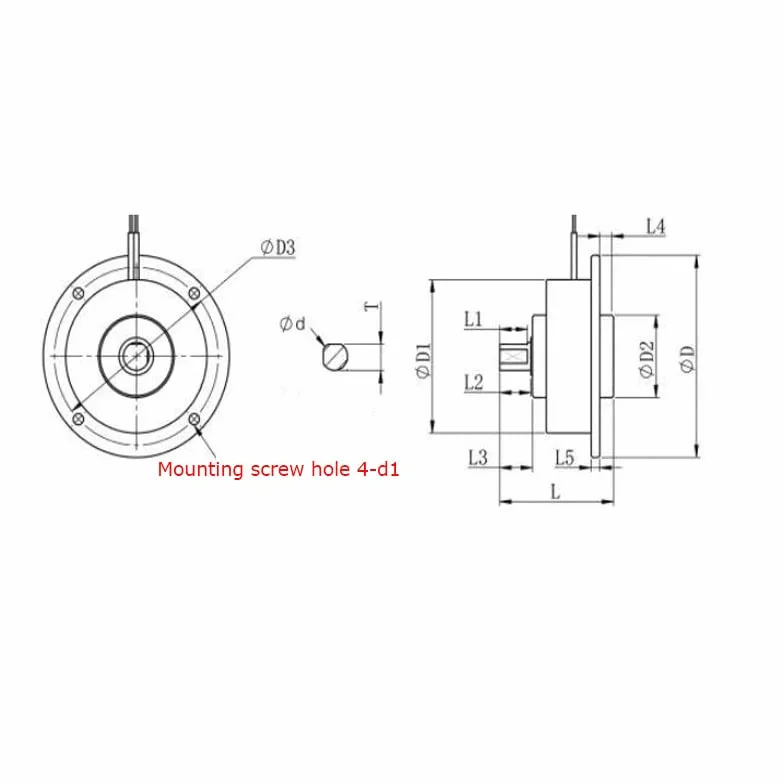Toplionace DC24V Miniatur Magnetpulverbremse, Einachsiger Bremsspanner, 1800 U/min (5N.m)