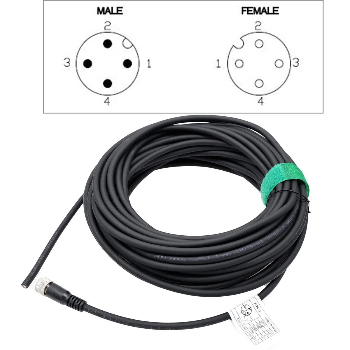 HangTon Sensorgeber-Stellantrieb, M12 A, kodiert, 4-polige Buchse, Abschirmkabel zum Öffnen von Draht für industrielle Automatisierung, Gerät-Netzwerk-Gerät, Canopen, IO Link, Profibus, 10 m