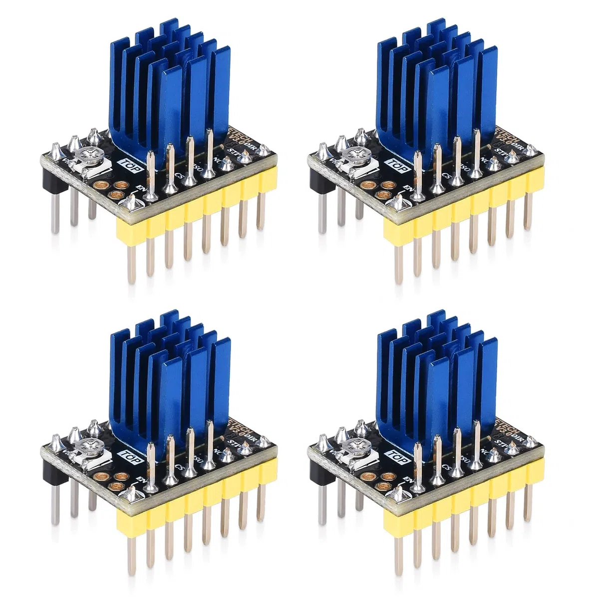 BIQU Ultra-Silence TMC2130 V3.0 SPI Schrittmotortreiber mit Kühlkörper für SKR 3 SKR 3 EZ SKR 2 SKR V1.4 Turbo SKR Pro V1.2 SKR V1.3 L Rampen 1.6/1.5 Control Board (4 Stück/Set)