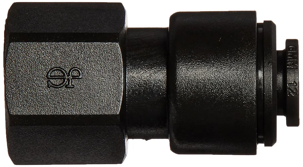 John Guest Schnellkupplung metrisch gerade, weiblich, 1/4 Zoll Gewinde und 6 mm Schlauch Packung mit 1 Stück