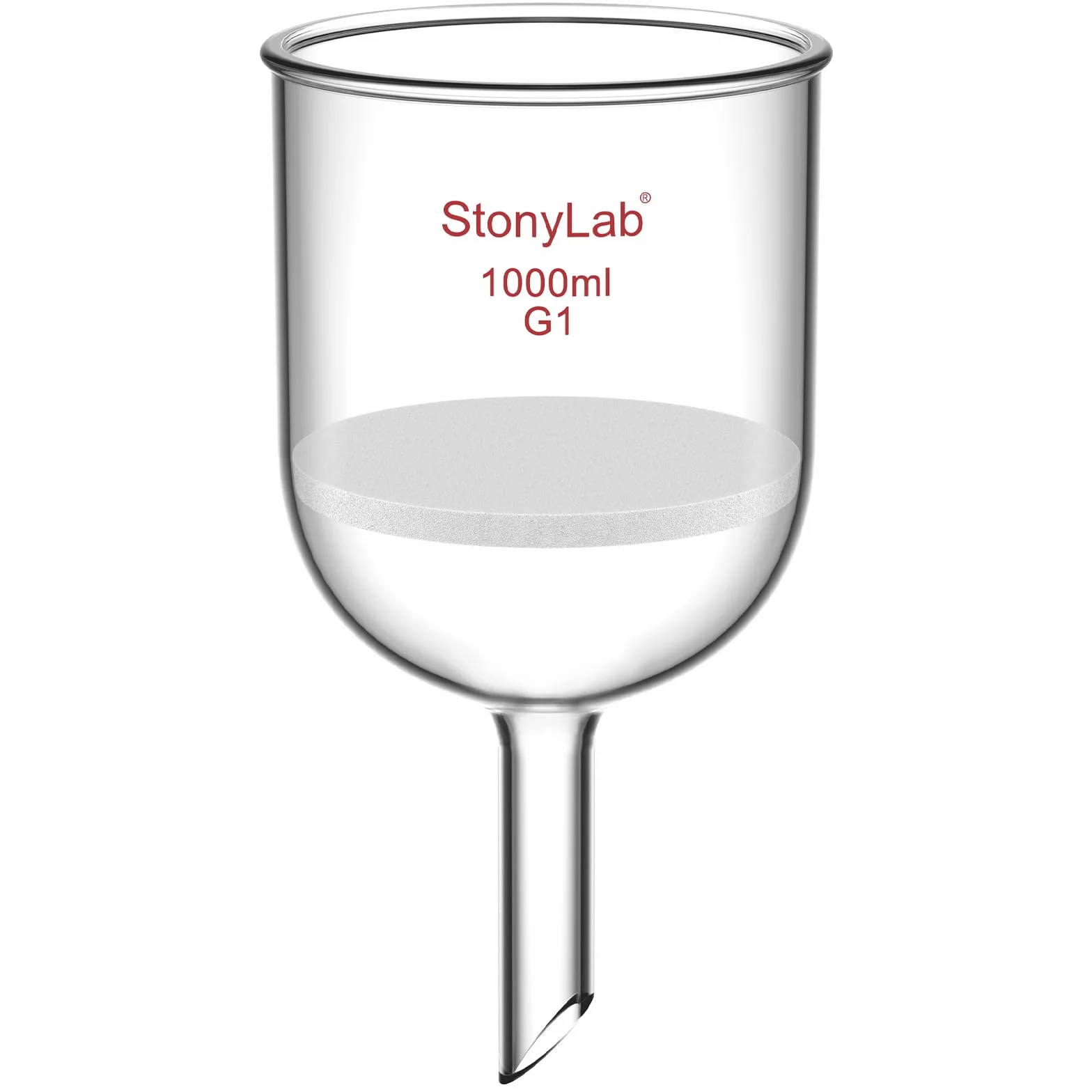StonyLab Borosilikatglas Buchner Filtertrichter mit grober Fritte, 113mm Scheibendurchmesser, 110mm Tiefe, mit 24/40 Standard Taper Innengelenk (1L)