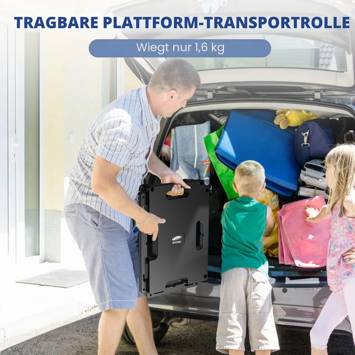 Ronlap 2er Transportroller Möbelroller Tragkraft bis 400 kg Rollbrett Umzugshelfer Erweiterbar, mit 4 elastischen Seilen, Schwarz