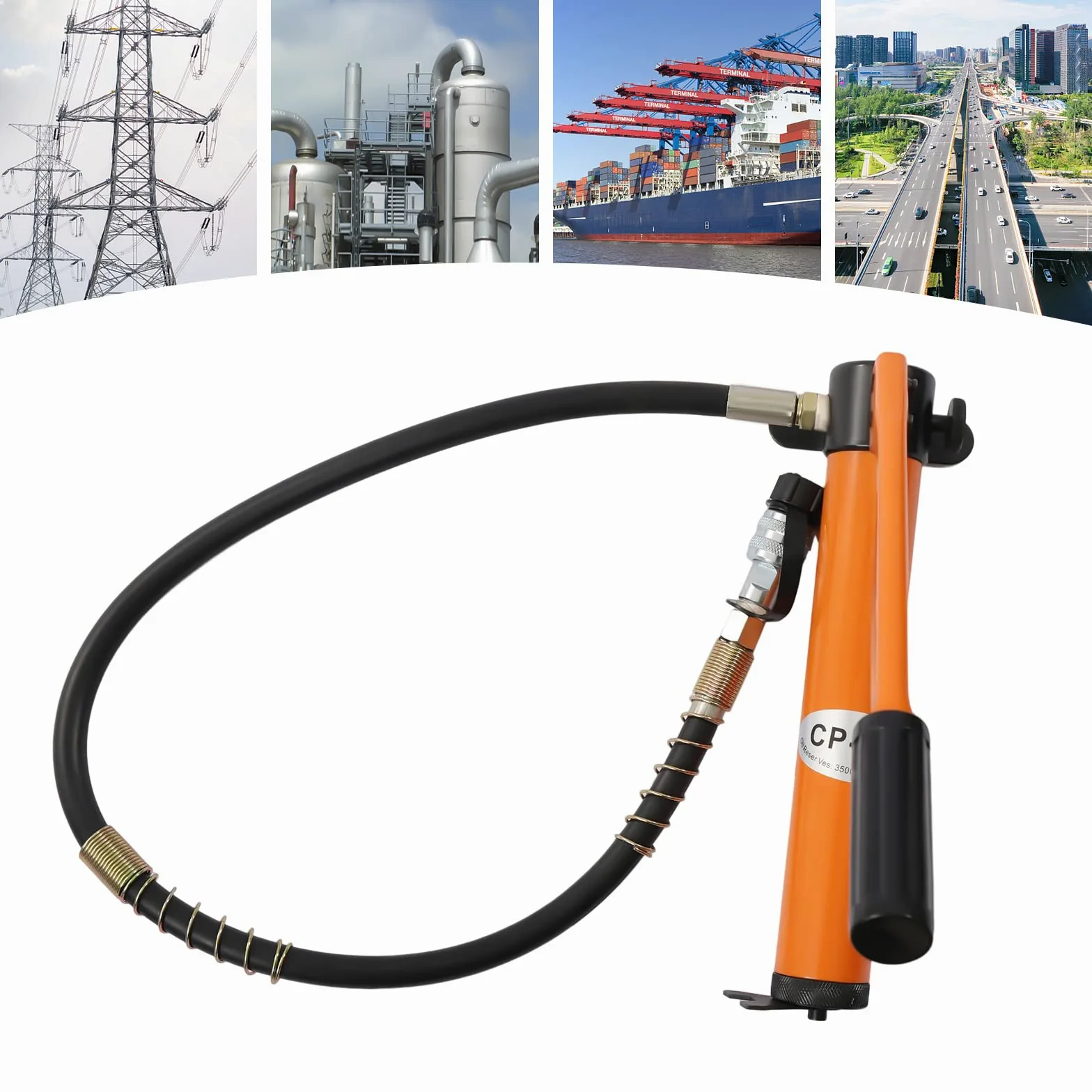 CP-180 Manuelle Hydraulikpumpe Handpumpe Schlauchkupplung für 10T/20T Hydraulikzylinder Hydraulische Rohrbieger Ölspeicherkapazität 350cc Kompakt und