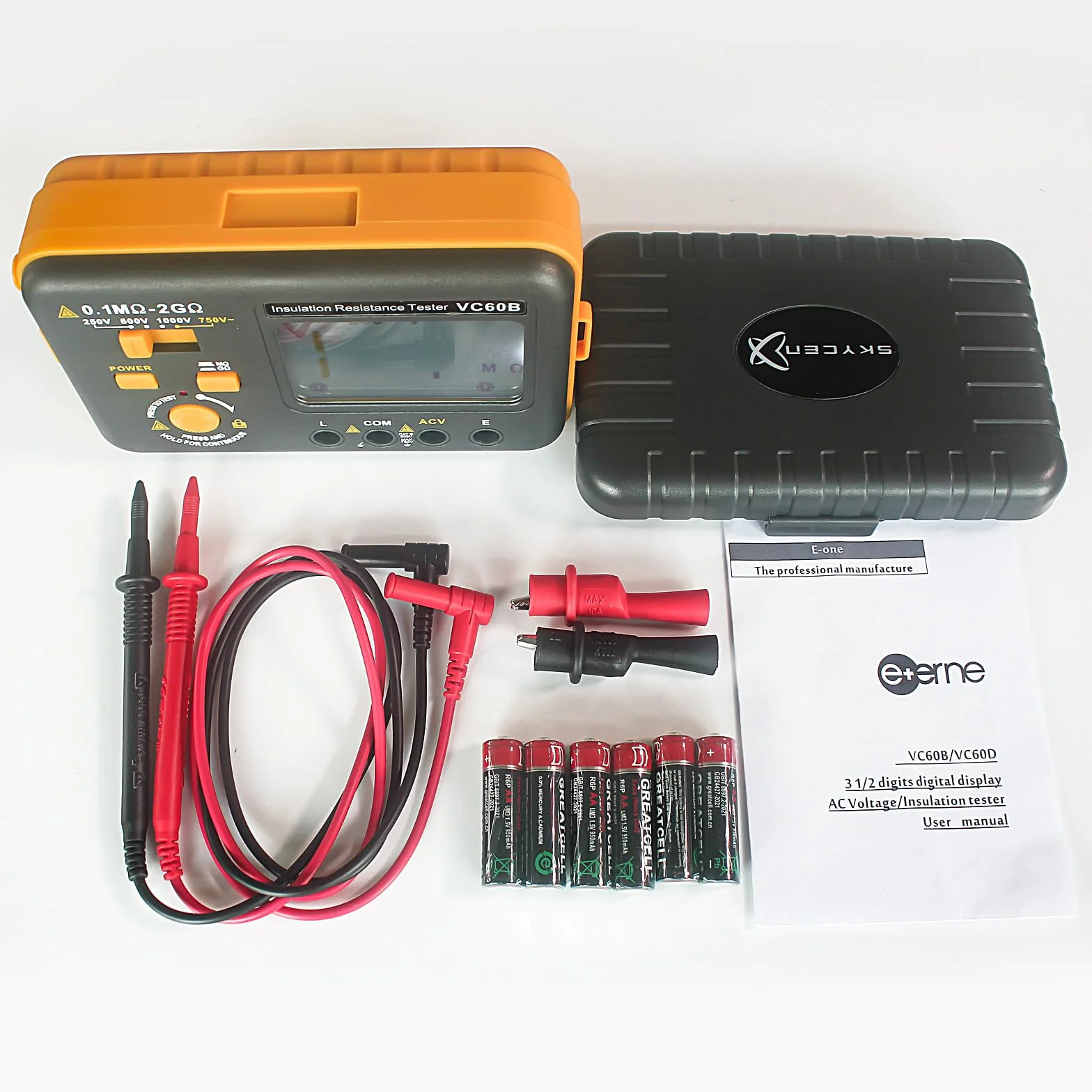 VC60B Digitaler Isolationswiderstandstester Megohmmeter Ohmmeter Megger Meter 2GΩ Widerstand Spannungsmessung AC 750V LCD Display
