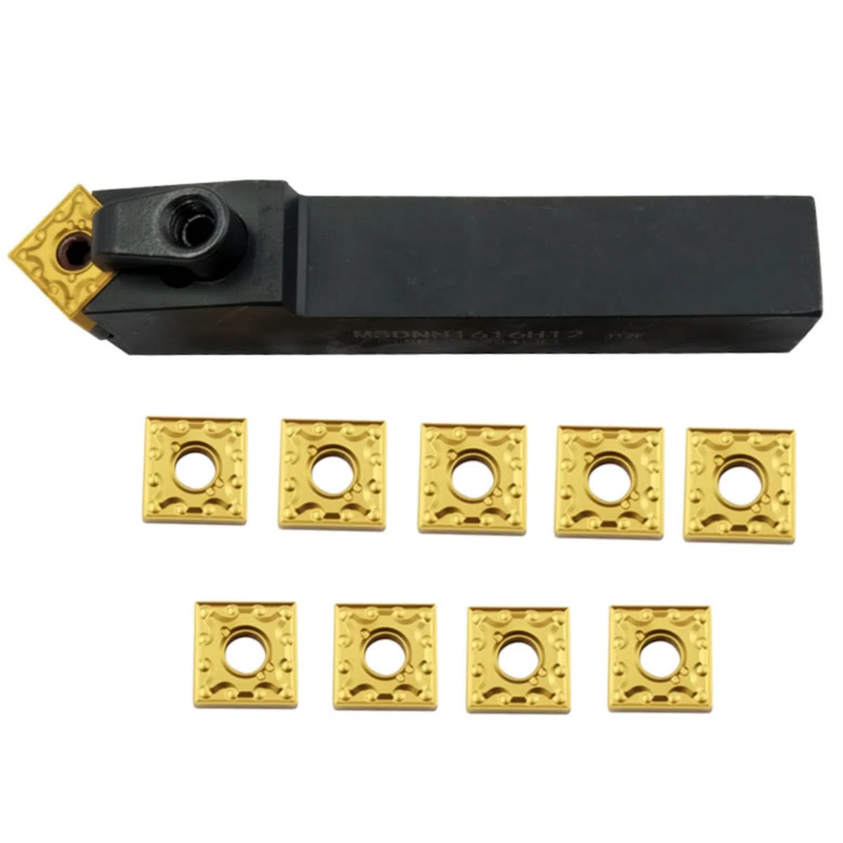 5/8" drehmeißel Bohrstange MSDNN1616H12 16mm Indexierbarer CNC-Drehmaschinen-Excircle-Drehwerkzeughalter，Und 10Stück SNMG120404-MA/ SNMG432 indexierbare Hartmetall-Einsatz.