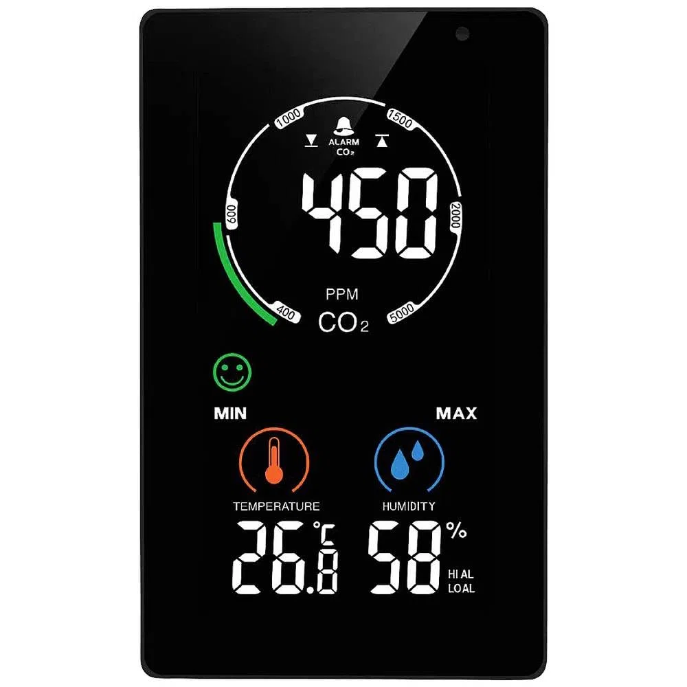 NDIR CO2 Monitor MX6055 CO2-Anzeige CO2-Messgerät Luftmengenmessgerät Temperaturmessung schwarz