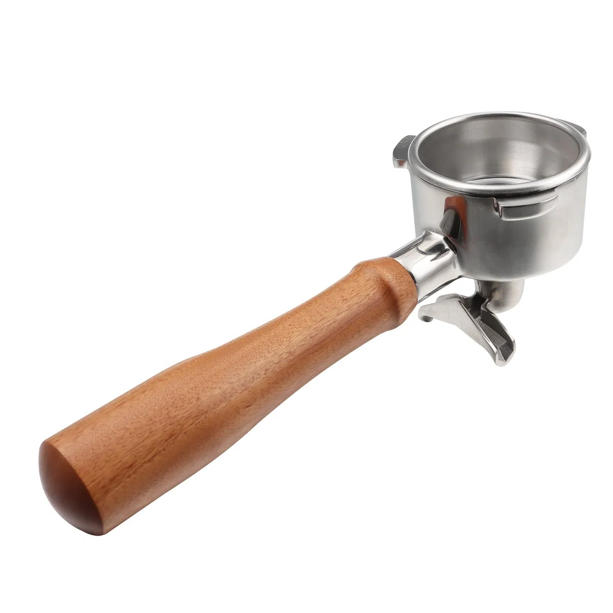 CAPFEI Siebträger 54mm Doppel Auslauf für Sage/Breville Barista BES 870/878/880 Filterkorb mit Walnuss Holz und Edelstahl-Siebträger-Filterhalter