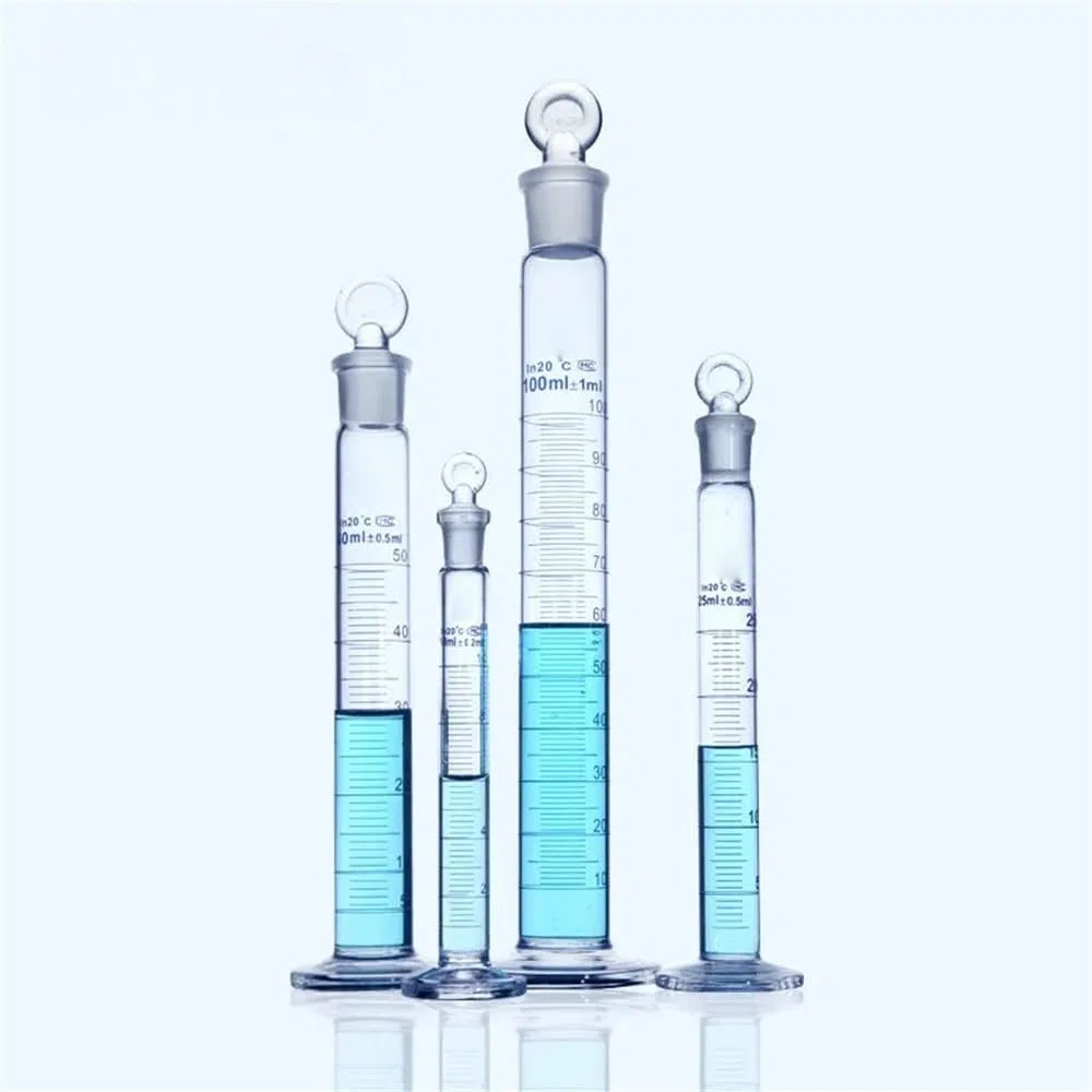 Labor 10ml-1000ml Skalierter Glasmesszylinder mit Deckel Glasflaschen mit Deckel(250ml 1pcs)