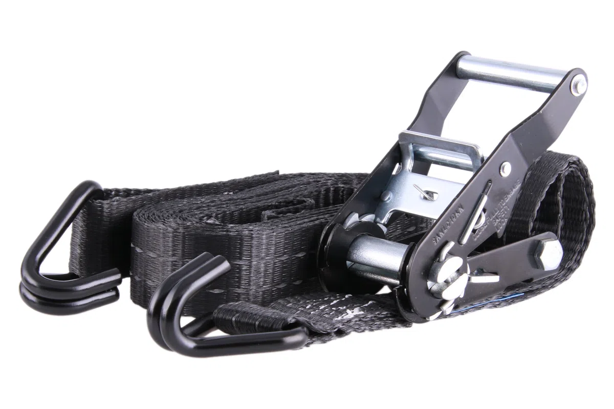 Sandax 2er-Set Spanngurte mit Ratsche, Haken & Reflektorstreifen, Zweiteilige Profi Zurrgurte belastbar bis 2000kg, 35mm breit, 4m (4 Meter) lang, Farbe Schwarz, Ratschenspanngurte/Ratschengurte