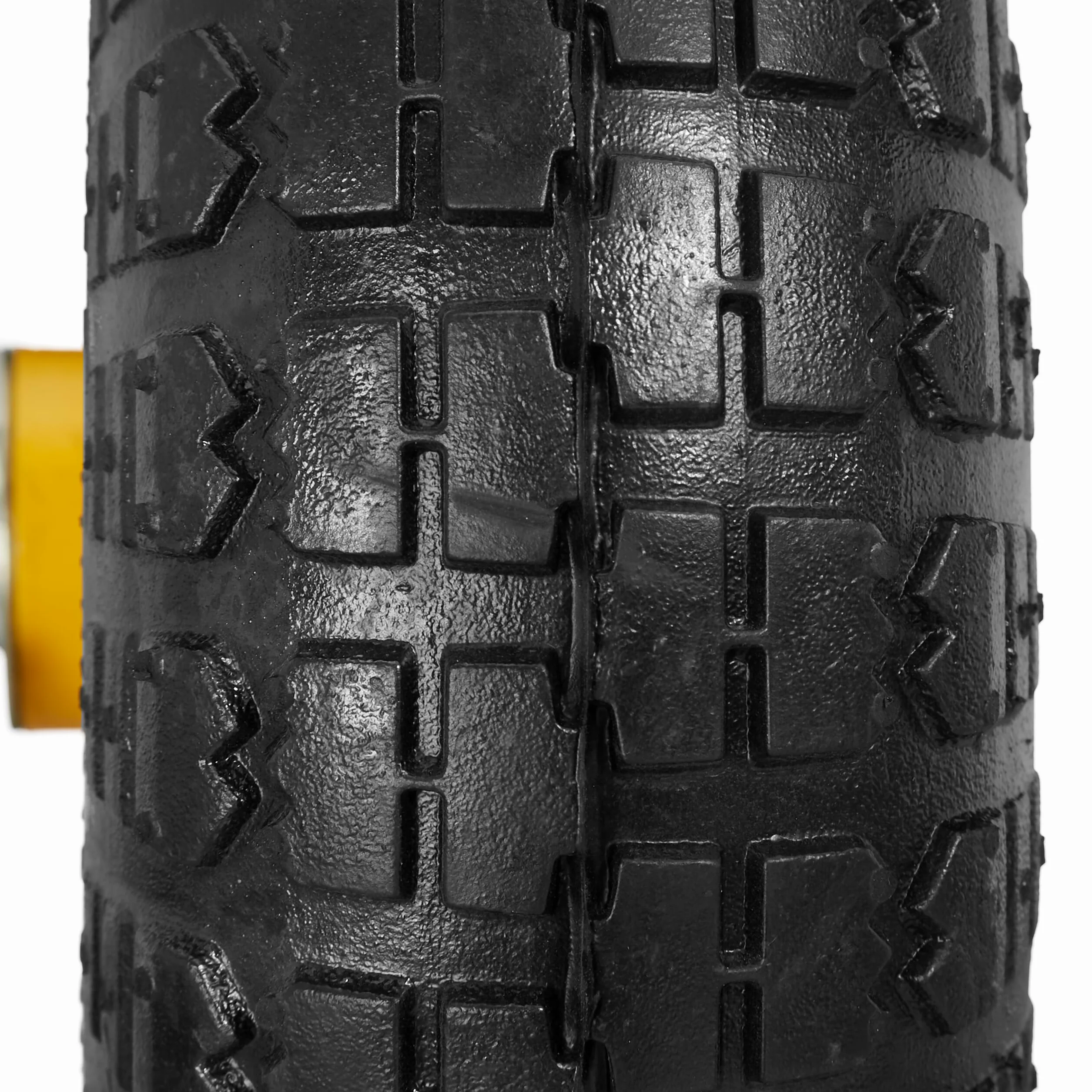 Relaxdays Sackkarrenrad 4er Set, 4.10 3.50-4, luftbereift, Stahlfelge, 136 kg, Schubkarrenrad, Ersatzrad, schwarz/gelb