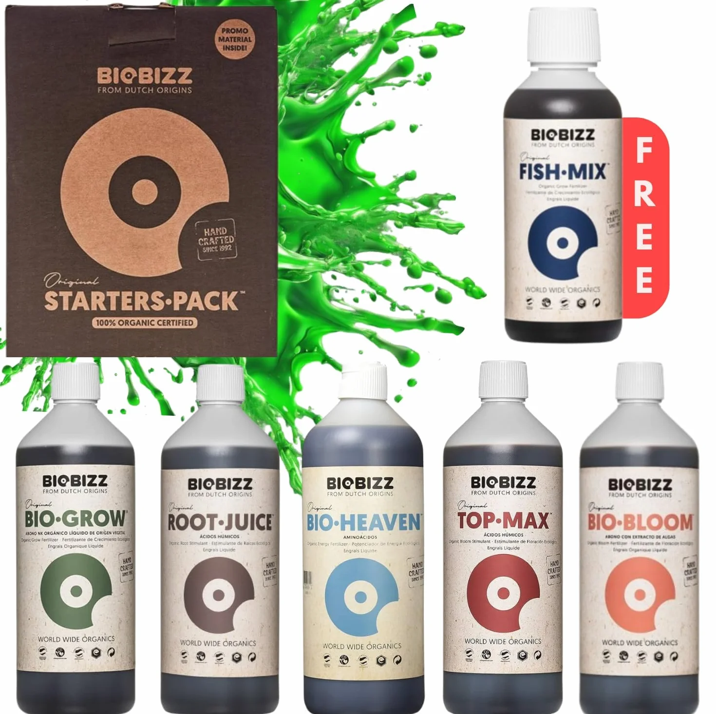Starter Pack Biobizz Dünger Set | Pflanzendünger Starterset GrowSet Indoor | Naturdünger | Flüssiger