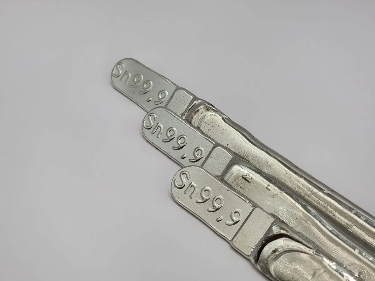 Reinzinn Stangen Sn99,9 Lötstangen 1kg-100g Dreikant Stab, Lebensmittelzinn (250)