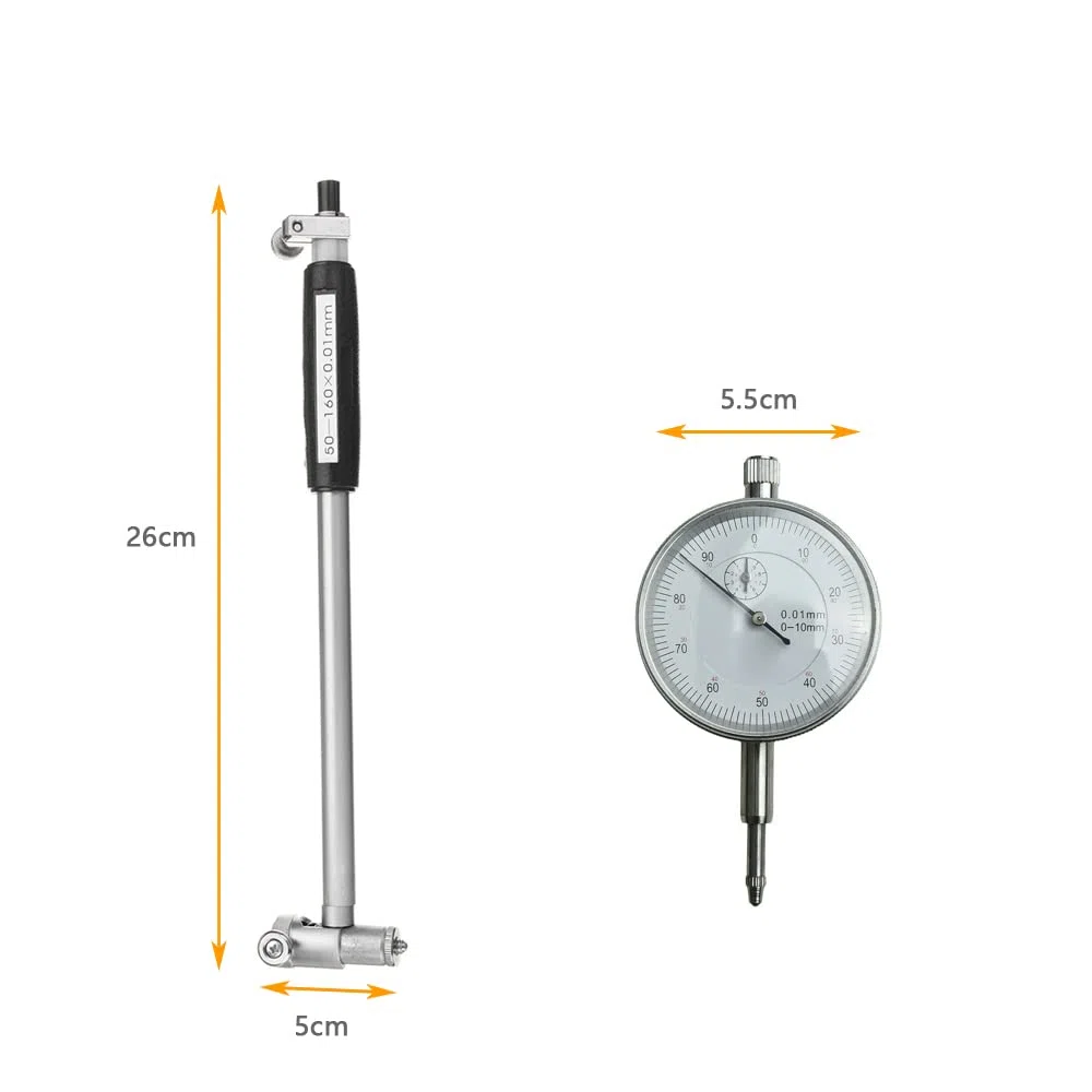 Edelstahl, hohe Genauigkeit, 50-160 mm, Messzylinder, Werkzeug-Set zur Messung der Innenmaße der Werkstücke mit Vergleichsmethode