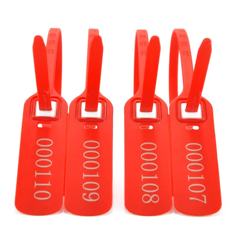 Nummerierte Sicherheits-Kabelbinder, Pull Tite Seals with Metal Insert Clip Lock, Security Shipping Seals, Length 400mm