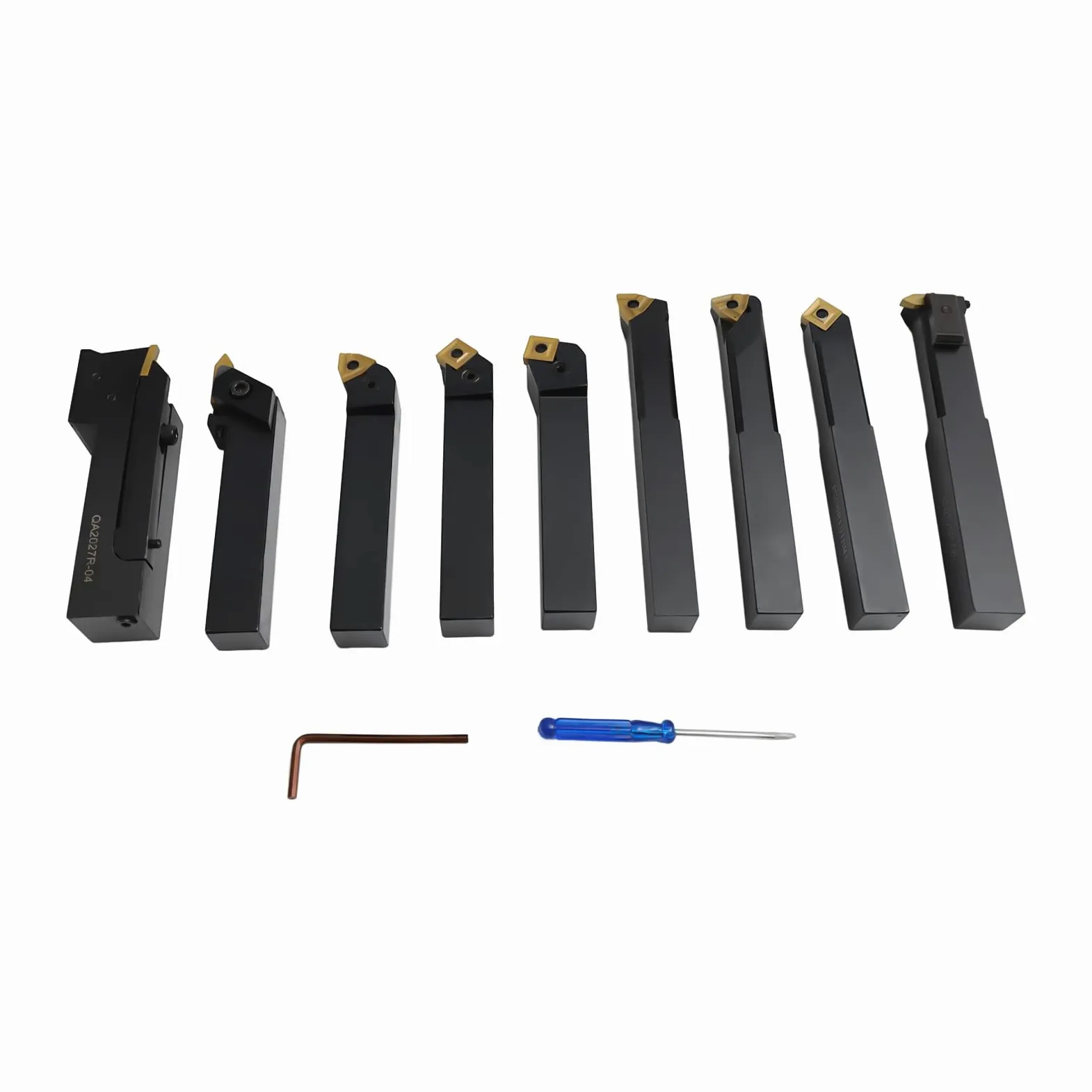 Drehmaschine Hartmetall Drehwerkzeuge 20mm Schaft Drehbank Set Bohrstange Drehwerkzeughalter Kit, 9-teiliges Drehwerkzeug-Set