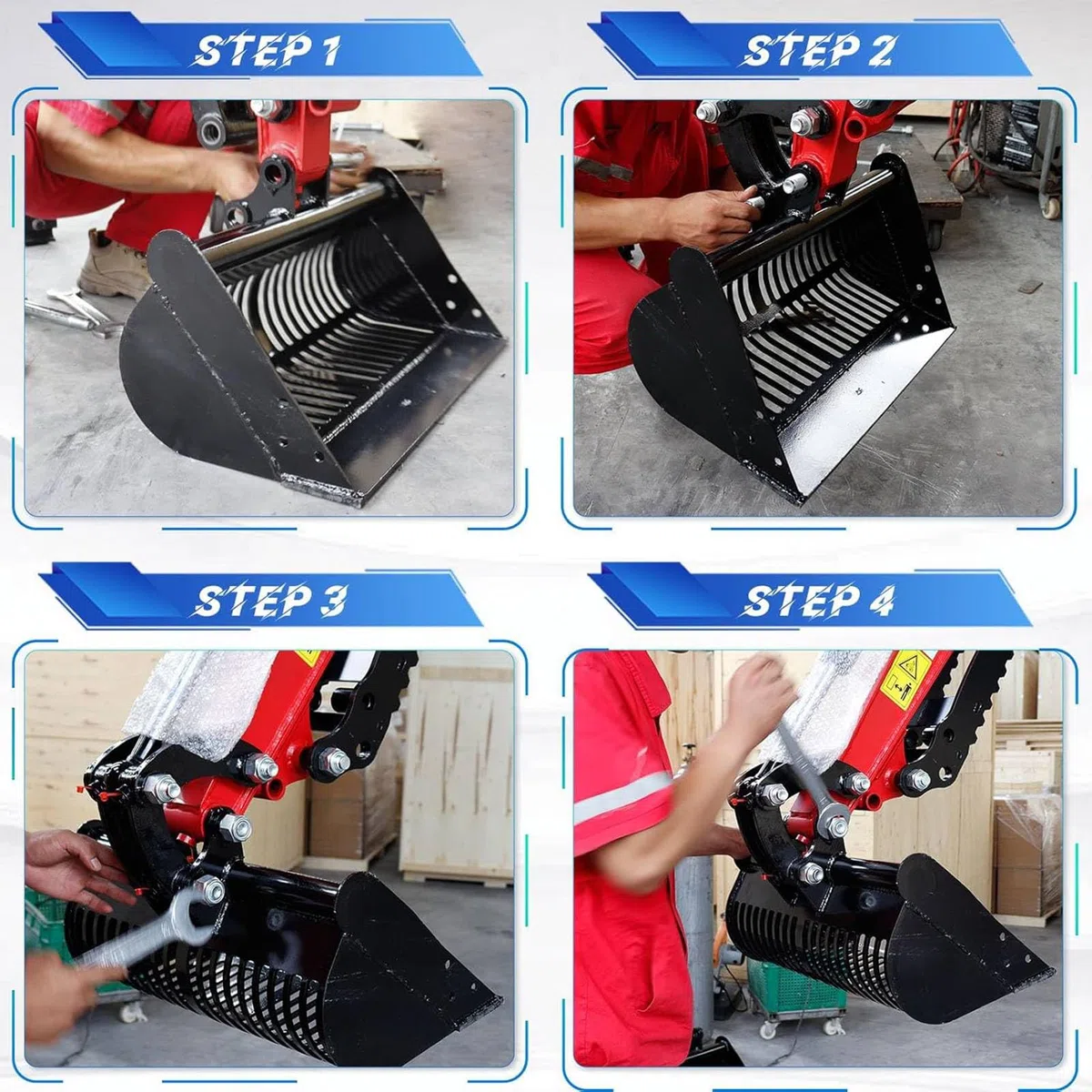 600-mm-Minibagger, Stabiler Sieblöffel für Sandbodenfiltration, Große Kompatibilität, Praktische Materialsortierung