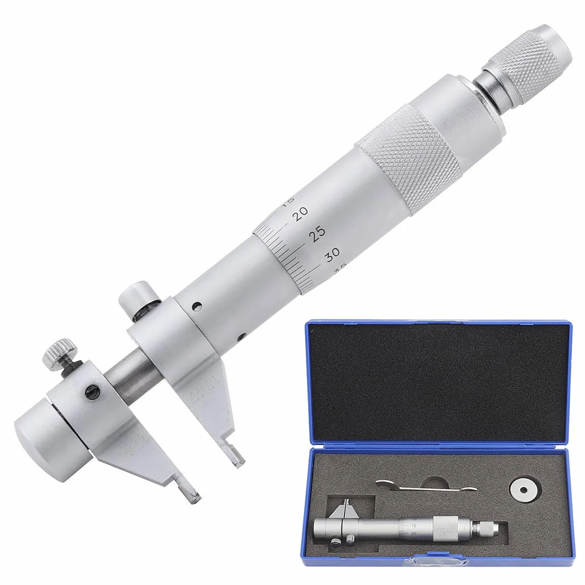 Innendurchmesser-Mikrometer, 5–30 mm Spiral-Innenmikrometer Edelstahl-Bohrungs-Innendurchmesser-Messgerät 5–30 mm Bereich 0,01 mm Präzision