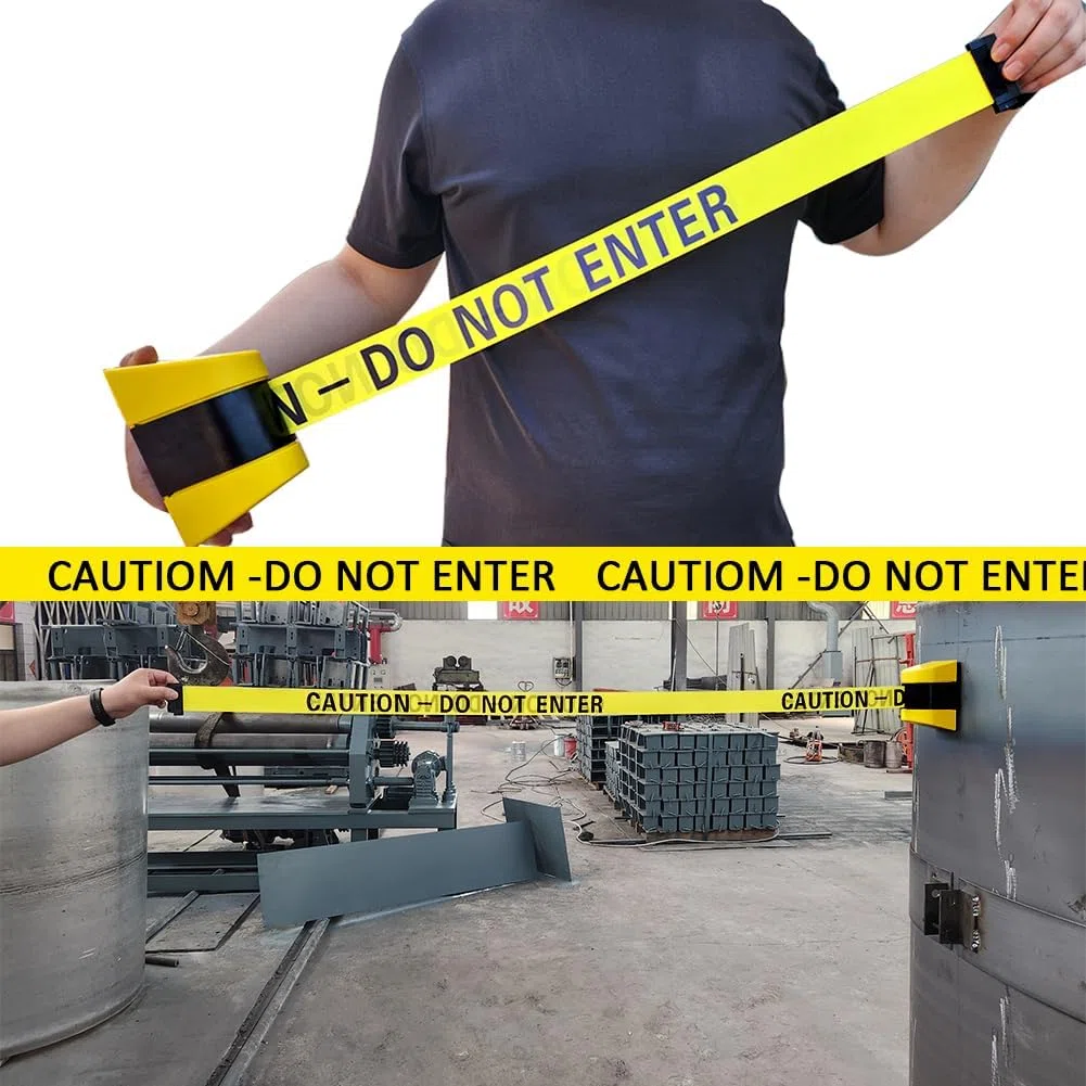 Absperrseile, Sicherheitswarnbänder, 'caution Do Not Enter'wall Mounted Queuing Barrier, Retractable Barrier, Abs Plastic Housing, 5 / 10m, Warning Tape Personnel Guidance System（5m）