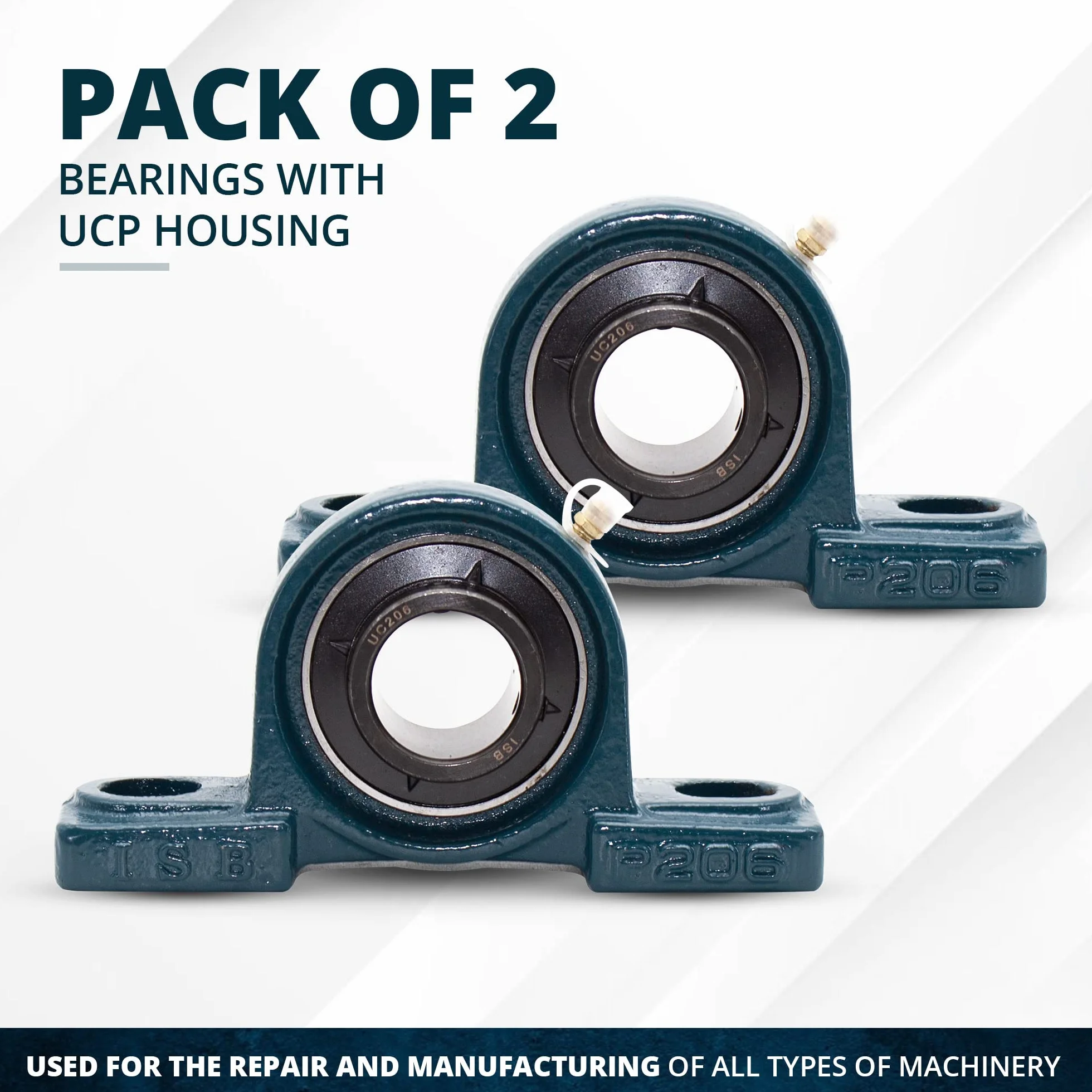 DOJA Barcelona | Stehlager UCP 208 | 40mm Lagerbock Achse | 2 Pack | Kugellager, Flanschlager, Gehäuselager, Linearlager | Flanschbohrung Lager: 3D-Druckerwerkzeugen, Wellenlager, Lagerbock