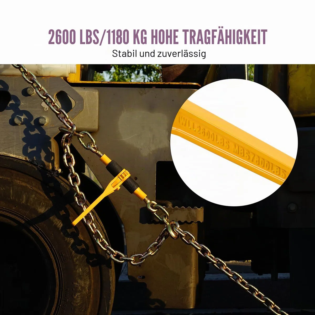 VEVOR Ratschenlastspanner, 6,3-8 mm, 1180 kg sichere Arbeitslast, 4er-Set Lastbinder mit 2 Greifhaken, Kettenspanner für Transportketten, Hochleistungs-Abschleppketten-Ratschenkettenbinder