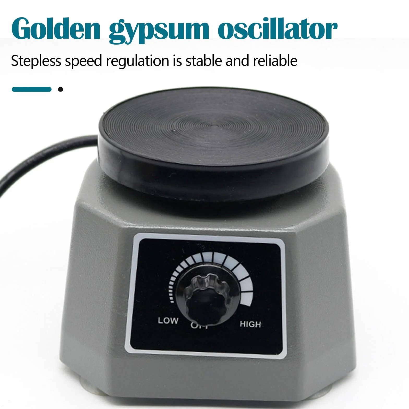 Rüttelplatte, 220V 100W Gipsrüttler Rüttelplatte Elektrisch 4'' Dental Oszillator Gips Rüttelplatte Einstellbare Geschwindigkeit Oszillator Dentallaborgeräte für Mischen Gips Gießen Modellen Harzguss