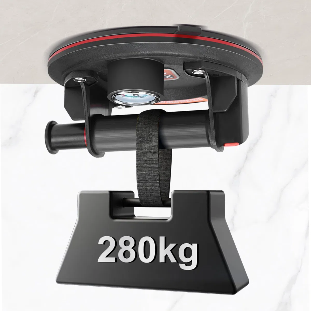 2 Stück 8'' Saugheber Glasheber mit Manometer Max. 280kg, Vakuum Saugnapf Fliesenheber mit Tragbarer Werkzeugkasten, Glassauger Saughalter Plattenheber für Laminat,Fliesen, Glas,Metalle,Marmor