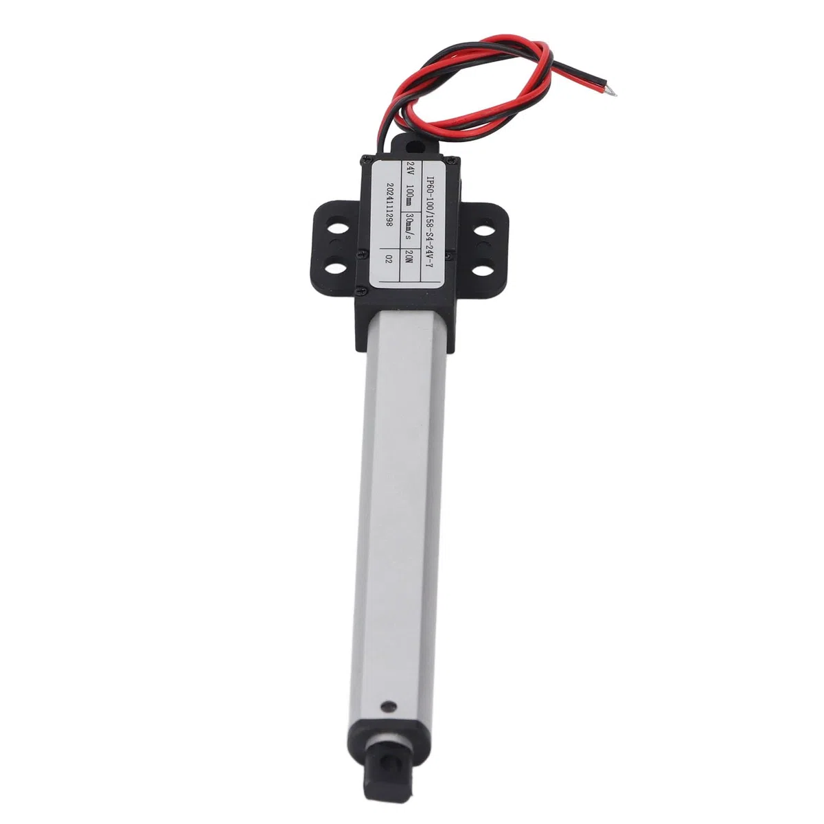 Mini Electric Linear Actuator, 24V, 20N, 30mm/s, 100mm Hub, Alu ABS, IPX4-Widerstand