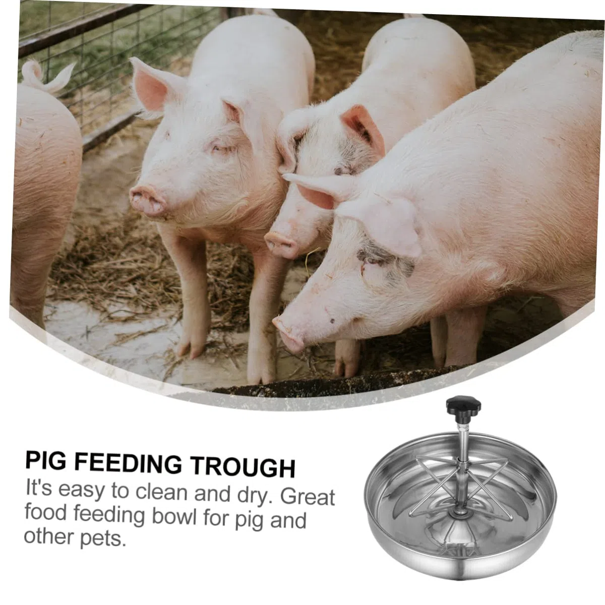 Futtertrog für Leicht zu Reinigen und Rostfrei für Einsatz dem Bauernhof mit Edelstahl Mehreren Fächern Schweine Kleine Haustiere