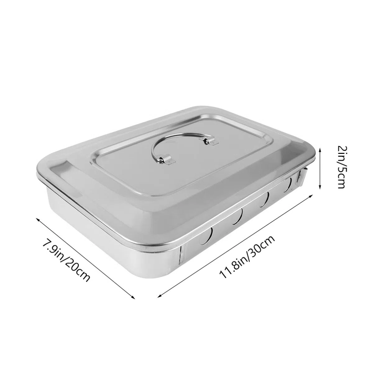 Mikinona Instrumentensterilisationsbox Einfach zu Lagern in Silber aus Edelstahl Runde Einweichbox Gesund und Ordentlich für Körperthermometer für Innenräume und Beauty Industry