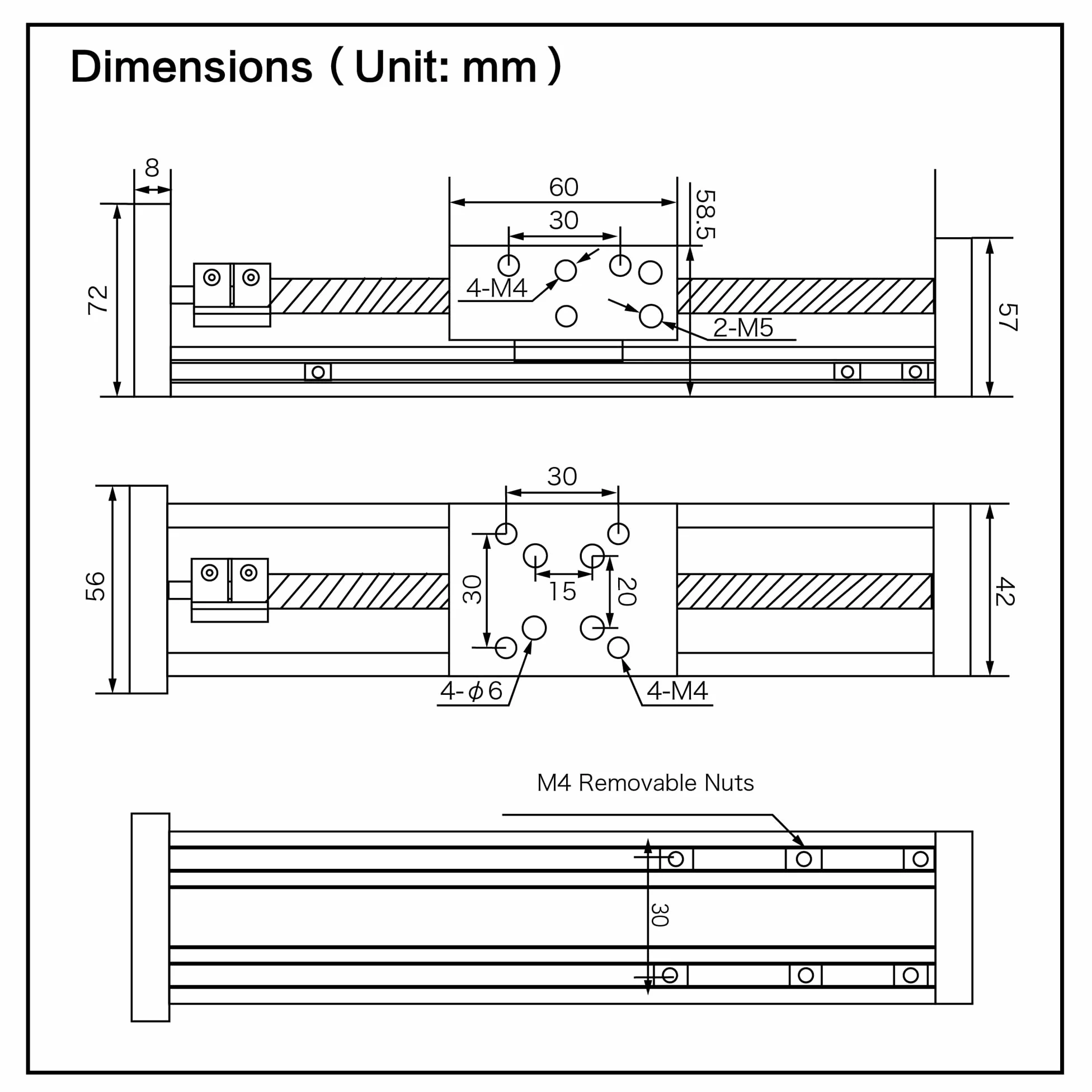 RATTMMOTOR Linearführung,100mm Verfahrweg Länge Linear Schienenführung CNC Linearantrieb Tisch Linearführung SFU1605 Kugelumlaufspindel mit NEMA23 Schrittmotor