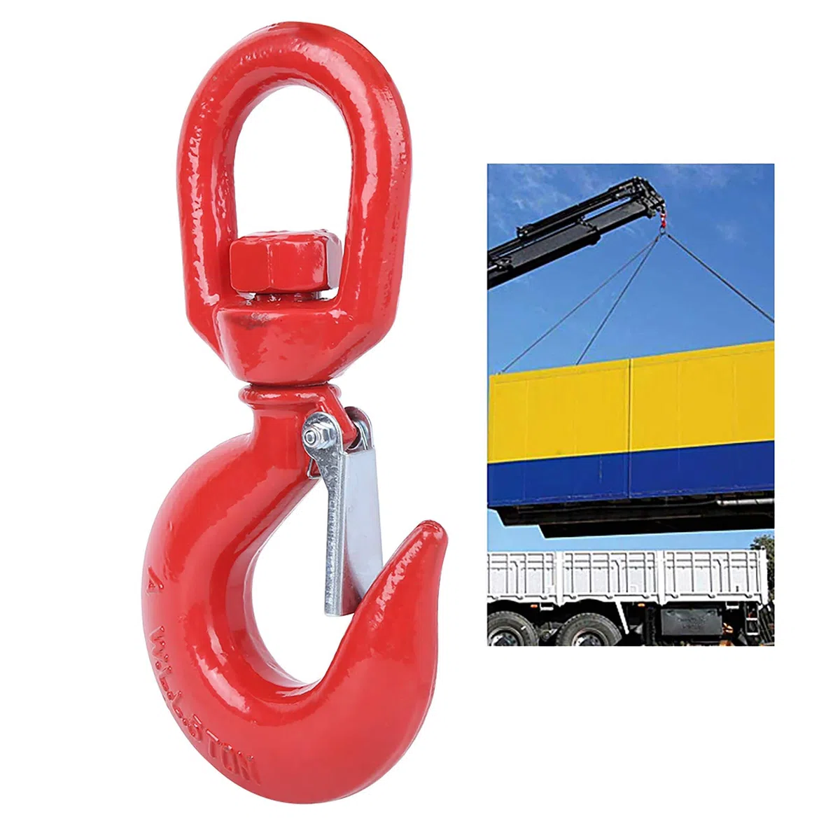 5T 5000 kg Schwerlast Kranhaken Rotierender Haken Aus Legiertem Stahl Für Rigging Hebezeug Industrie Schiffbau Rundhaken Industriehaken