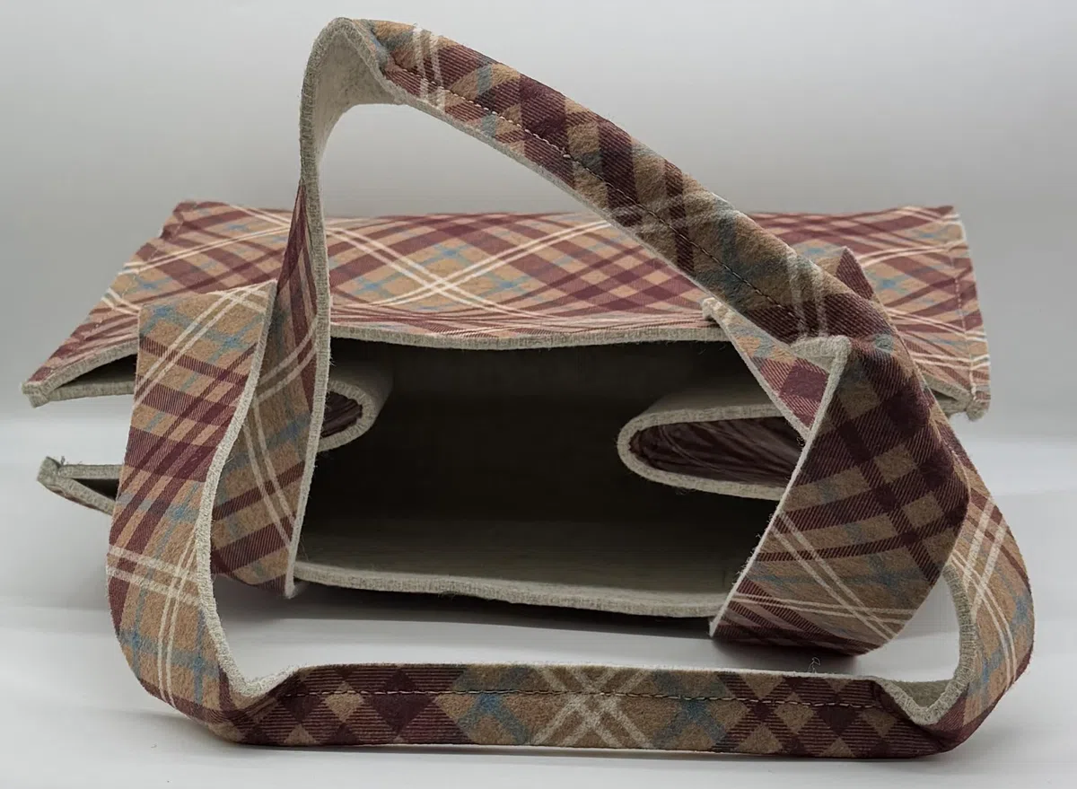 Jemako Filztasche mit Karo Gr. M - 36x29x20 cm -