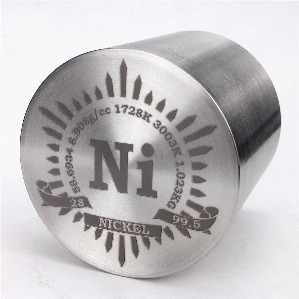 1 kg Fein Wenden Nickel Metall Zylinder 53 × 53 mm 99,5% Gravur Periodensystem