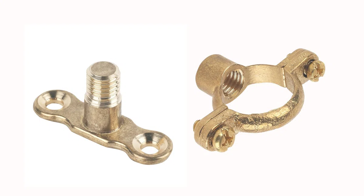 Visua Munsenring und Rückplatte aus Messing, für 22 mm Rohre, M10-Gewinde, 5 Stück