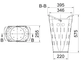 Schlammeimer Schlitzeimer C3 oval Stahl verzinkt Schlitzen H=575mm D=395mm