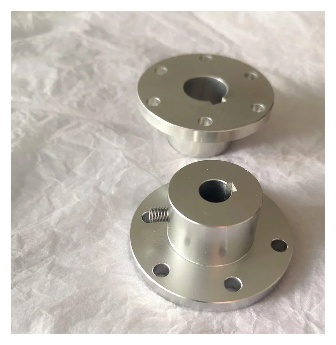 1PCS Flanschkupplung Aluminiumlegierung Durchmesser 5 6 8 10mm 12 14 15 16 18 mm Keilnutkupplung (Color : 15mm keyway, Size : A)